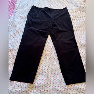 Talbots Black Velvet Chatham Ankle Cropped pants-Size 16P-Side zip